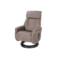 fauteuil de relaxation manuel - athos - microfibre marron