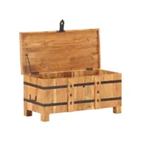 coffre de rangement, banc de rangement, boîte de rangement 90x40x40 cm bois d'acacia solide pewv81662 meuble pro