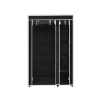 garde-robe pliable noir 110 x 45 x 175 cm armoire penderie multi-rangement fr2024