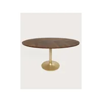 table repas ovale en manguier et métal doré l160 cm 8 pers. - 160 cm - couleur marron