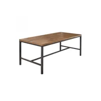 table repas 180 cm bois rustique métal noir industriel - factory