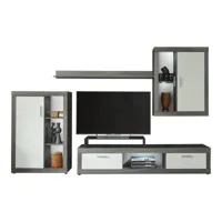 meuble tv modulable blanc et gris siska 295 cm