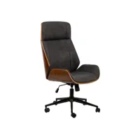 nordlys - chaise de bureau design reglable en bois simili noir