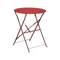 table ronde en acier 60 cm cuba rouge