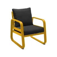 fauteuil extérieur lounge en aluminium tonio miel