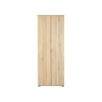 list - armoire 2 portes 6 compartiments aspect bois