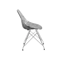 chaise en plexiglas et métal prisma - pied chromé - fumé transparent mp-2078_2156120lc