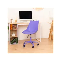 chaise de bureau scandinave violet pivotant réglable hauteur d'assise 46-55cm