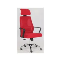 eliass - fauteuil de bureau ergonomique - hauteur ajustable - avec accoudoirs - chaise de bureau télétravail - rouge