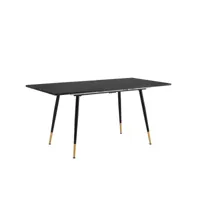 table de salle à manger rectangulaire scandinave noir chic extensible 120-160*80