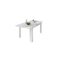 table de repas à allonge pin blanc - lubio - l 137-185 x l 90 x h 79 cm - neuf
