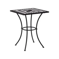3 pcs ensemble table + 2 tabourets de bar de jardin，salon de jardin carreaux céramiques noiretblanc pewv82699 meuble pro