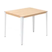 table mange debout lunds 80x120x110cm  blanc-naturel. box furniture ccvl80120108 bl-na
