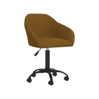 chaise pivotante de bureau marron velours