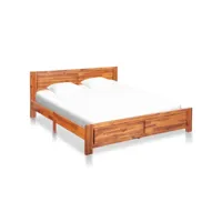 clicnbuy - lits & cadres de lit - cadre de lit bois d'acacia massif 160x200 cm cadre 2 personnes
