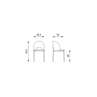 chaise en tissu gris et pieds anthracite 52x55x78,5h cm