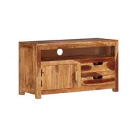 meuble tv  banc tv armoire de rangement 90x34,5x50 cm bois d'acacia massif meuble pro frco46758