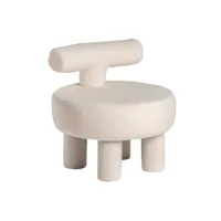 chaise en coton bouclé blanc, 55x55x57 cm