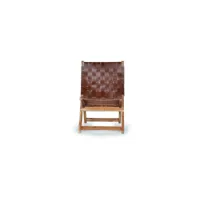 chaise bois et cuir 85x57x71 - cuir et bois