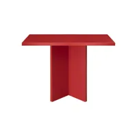 table de salle à manger matilda carrée en panneau stratifié 3cm rouge flamme 100x100cm 108246