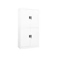 armoire de bureau blanc 90x40x180 cm acier