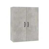 armoire suspendue, rangement de bureau gris béton 69,5x34x90 cm bois d'ingénierie efe10366