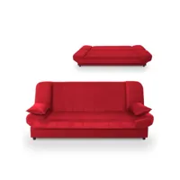 maddy - banquette clic clac convertible en tissu rouge maddy-rou
