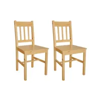 lot de 2 chaises de salle à manger cuisine design classique bois de pin cds020282