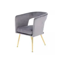 fauteuil fait main ame gris 63x60 en polyester doux et soyeux