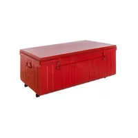 table basse en acier sur roulettes habitat 90 cm rouge
