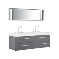 meuble vasque gris avec miroir malaga 171097