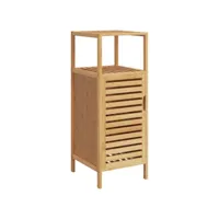 armoire de salle de bain avec étagère, meuble de rangement 36x33x87 cm bambou pwfn90781