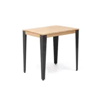 table salle à manger lunds  70x70x75cm  noir-naturel. box furniture ccvl707075 ng-na