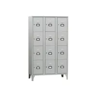 armoire vestiaire multicases 3 colonnes 12 cases - l2g -  - acier1050battante x500x1800mm