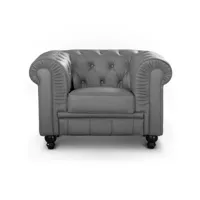 grand fauteuil chesterfield gris