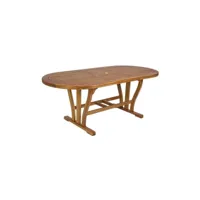 table d'extérieur extensible ovale en bois d'acacia 150 - 200x90x h74 cm