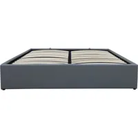 lit double en pvc avec coffre ava - 160 x 200 cm - gris