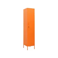 armoire de rangement, armoire à casiers orange 35x46x180 cm acier pks83324 meuble pro