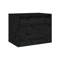armoire murale noir 45x30x35 cm bois de pin massif