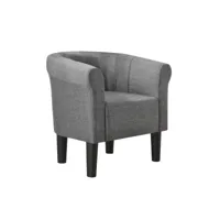 fauteuil lounge chaise siège tissu polyester 70 cm gris foncé helloshop26 03_0001935