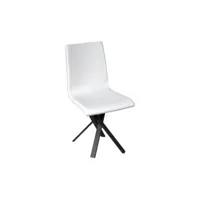 chaise avec pieds anthracite et assise en éco-cuir blanc - aury set 2 pieces