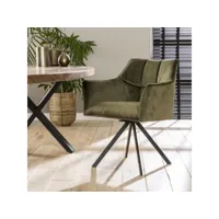 fauteuil contemporain rotatif (lot de 2) en tissu et métal marcus