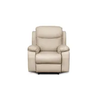 fauteuil de relaxation manuel bona en tissu imitation cuir - beige