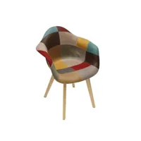 lot de 2 fauteuils patchwork louisiane - multicolore