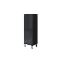 armoire modèle luke v1 (40x138cm) couleur noir avec pieds en aluminium visd001blblpa-1box