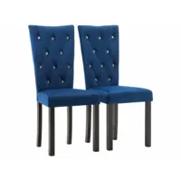 lot de deux chaises de salle à manger velours bleu foncé helloshop26 1902240