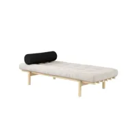 méridienne futon next en pin massif coloris ivoire couchage 75 x 200 cm 20100996141