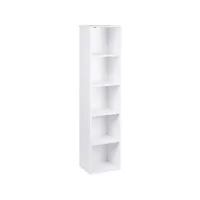bibliothèque casier à livres en mdf étagère de rangement étagère de bureau classeur avec 5 compartiments 32,2cm blanc helloshop26 19_0000204