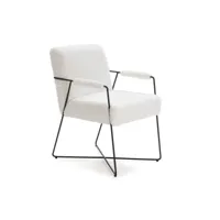 fauteuil thai natura blanc métal 56 x 86 x 70 cm