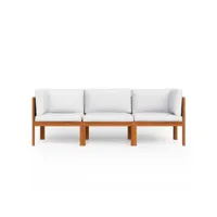 canapé de jardin meuble extérieur à 3 places avec coussin bois d'acacia massif helloshop26 02_0013247